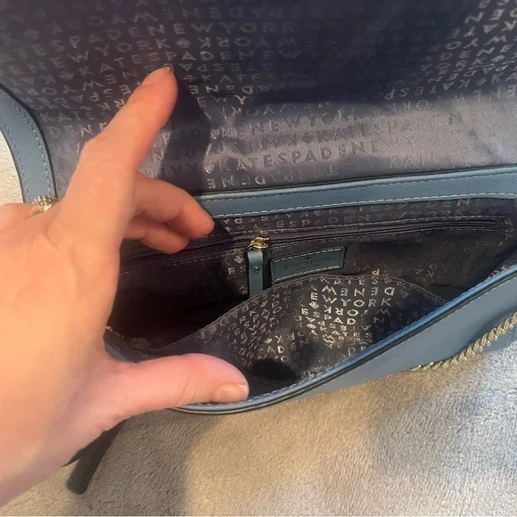 Kate Spade: Two-Tone Blue and White Crossbody Bag - Picture 3 of 6